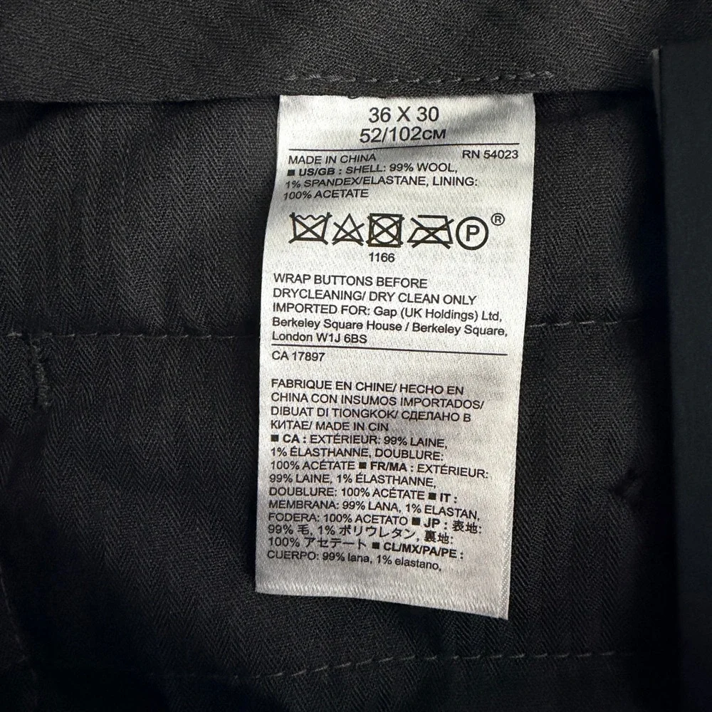 Banana Republic Marzotto Super 120s Wool Dress Pants Mens Actual 38x29 Gray $170